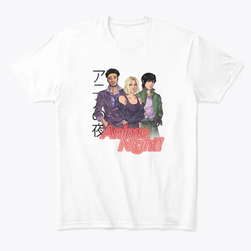 Anime Night Podcast Crew White Tee