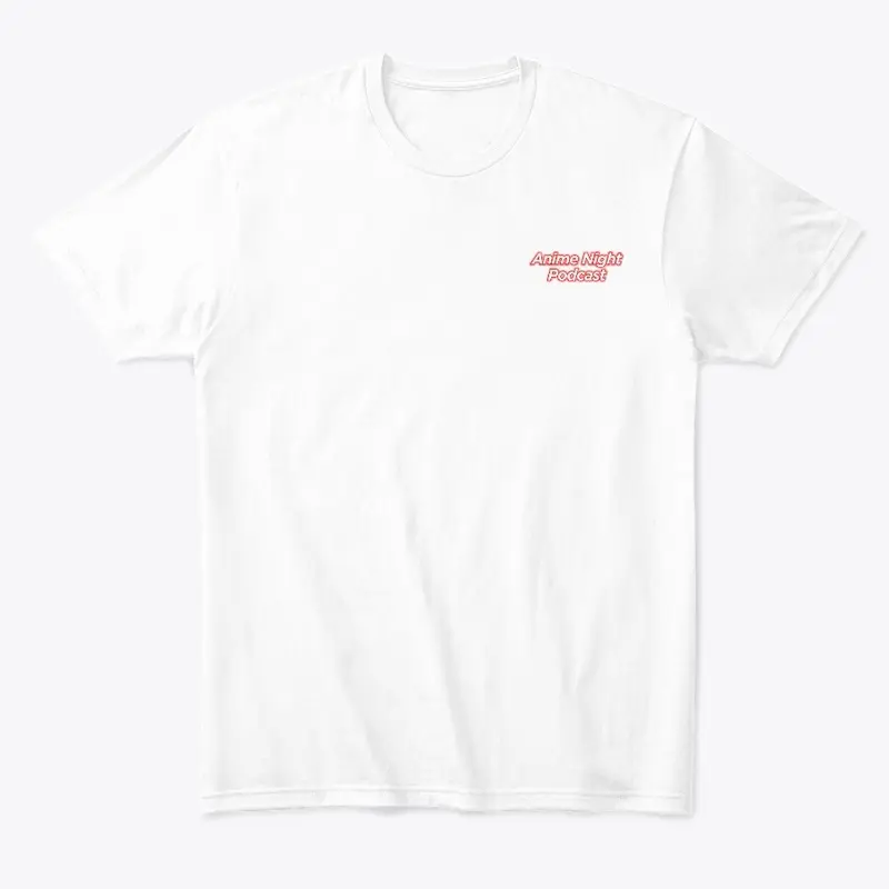 Anime Night Podcast Logo White Tee